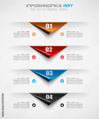 Infographic design template with paper tags