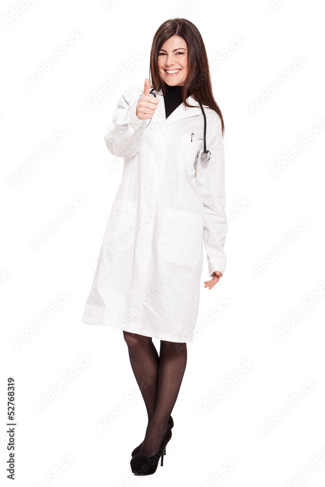 Attractive female doctor over white isolated background Attractive female doctor over white isolated background