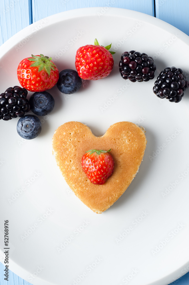 Strawberry Pancake Heart