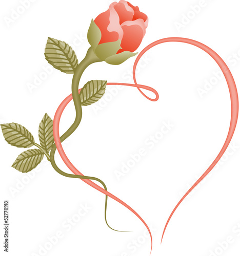 Rose heart frame