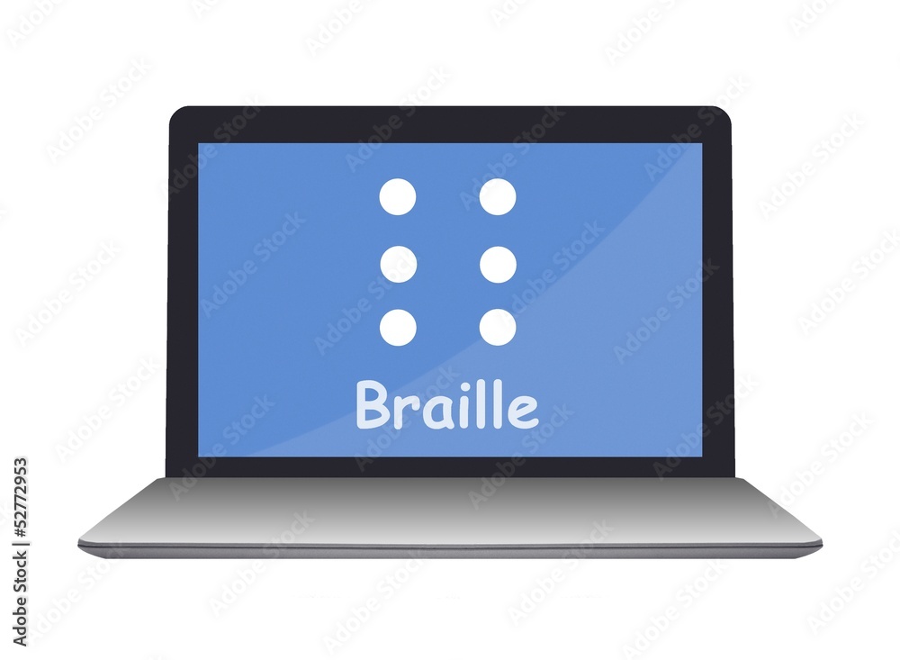 Symbole du Braille dans un ordinateur portable Symbole du Braille dans un ordinateur portable
