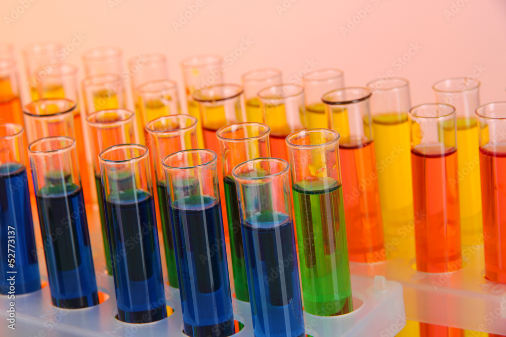Colorful test tubes on light background Colorful test tubes on light background