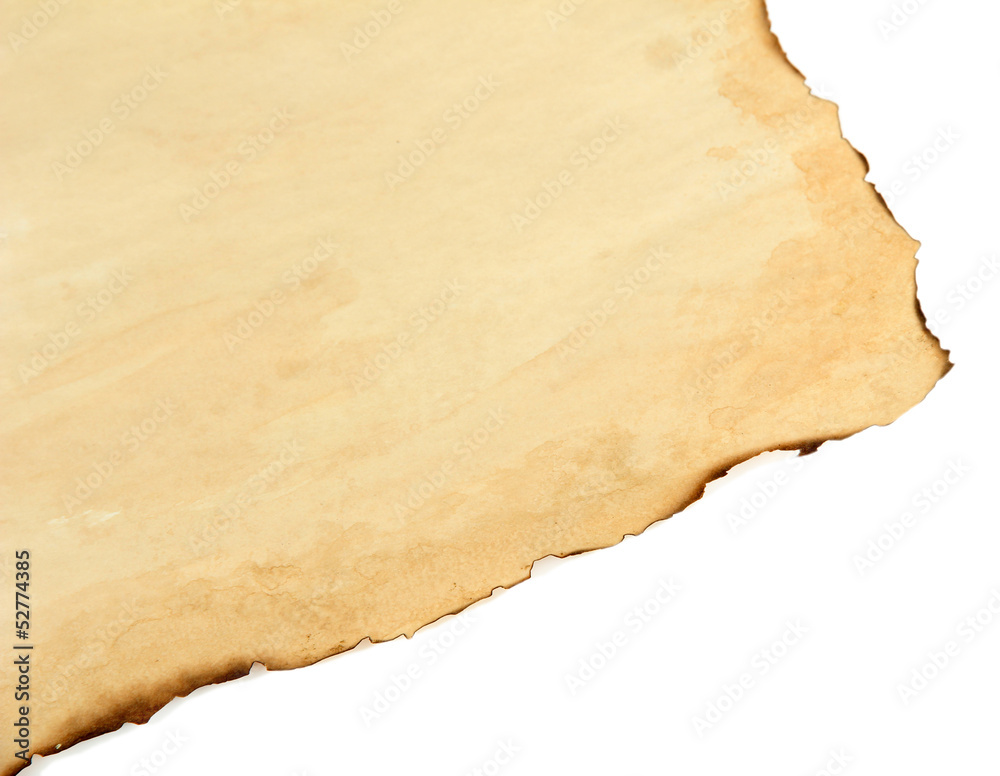 Fototapeta premium Old paper isolated on white