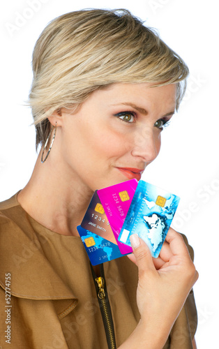 woman with credit cards