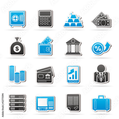Bank and Finance Icons - Vector Icon Set