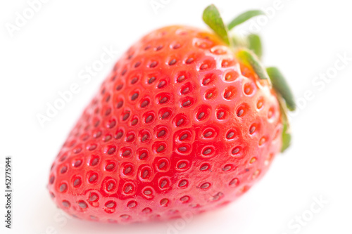 big red strawberry isolated on white
