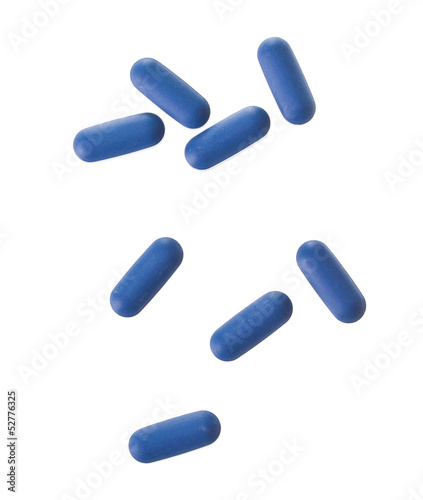 Closeup of Blue Tablets