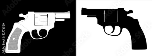 Pistol Revolver Vector 06