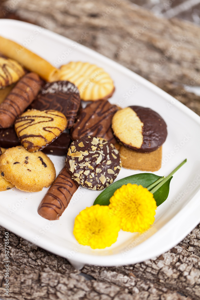 Variety of Cookies on plate Variety of Cookies on plate