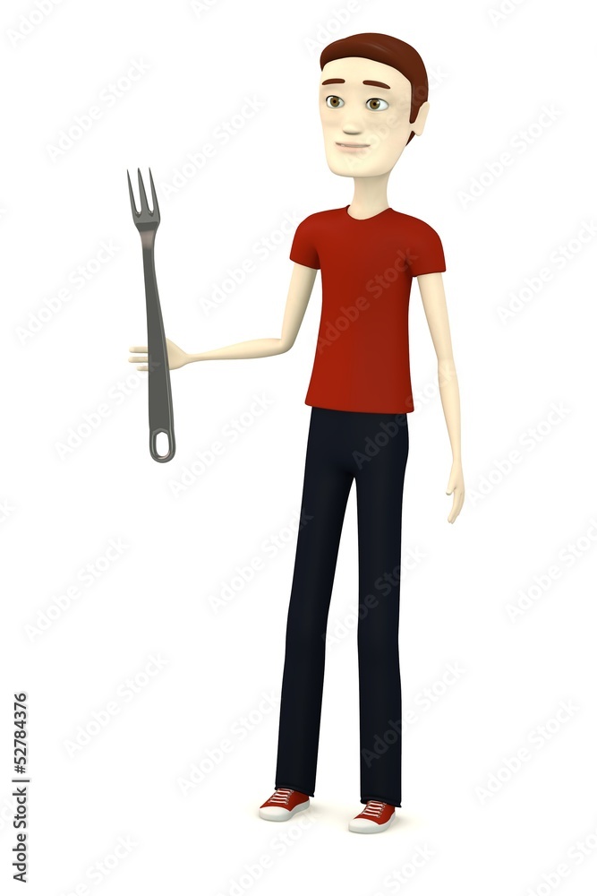 3d render of cartoon character with kitchen untensil 3d render of cartoon character with kitchen untensil