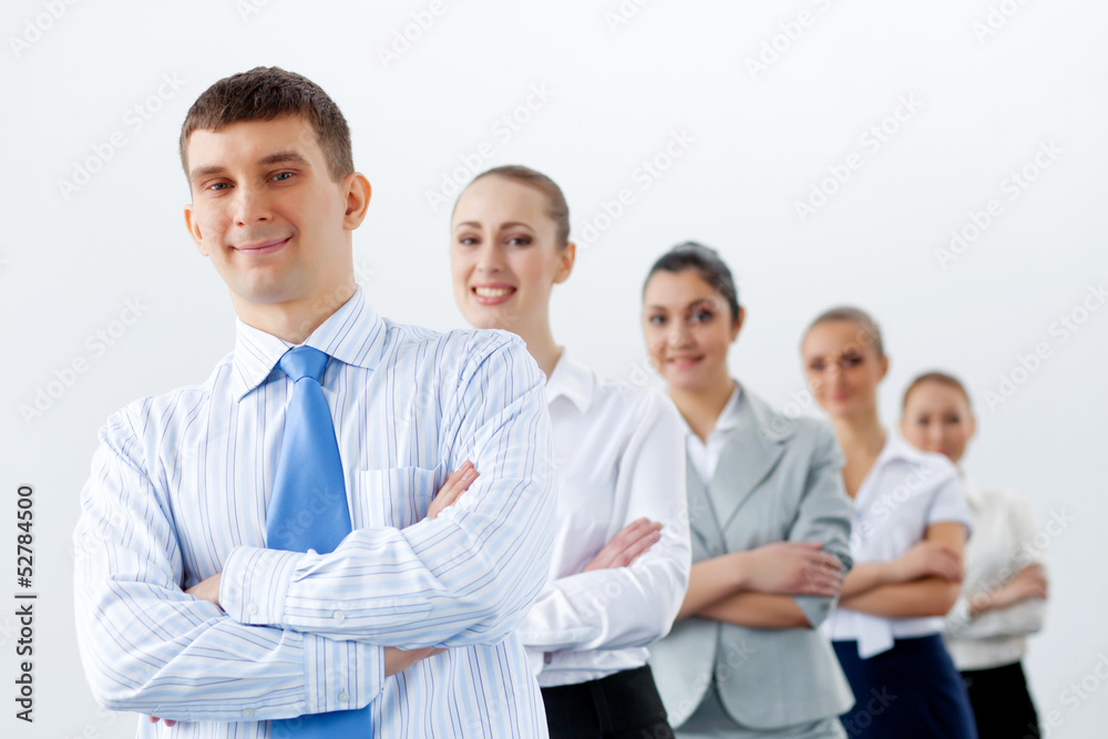 Group of business people standing in row Group of business people standing in row