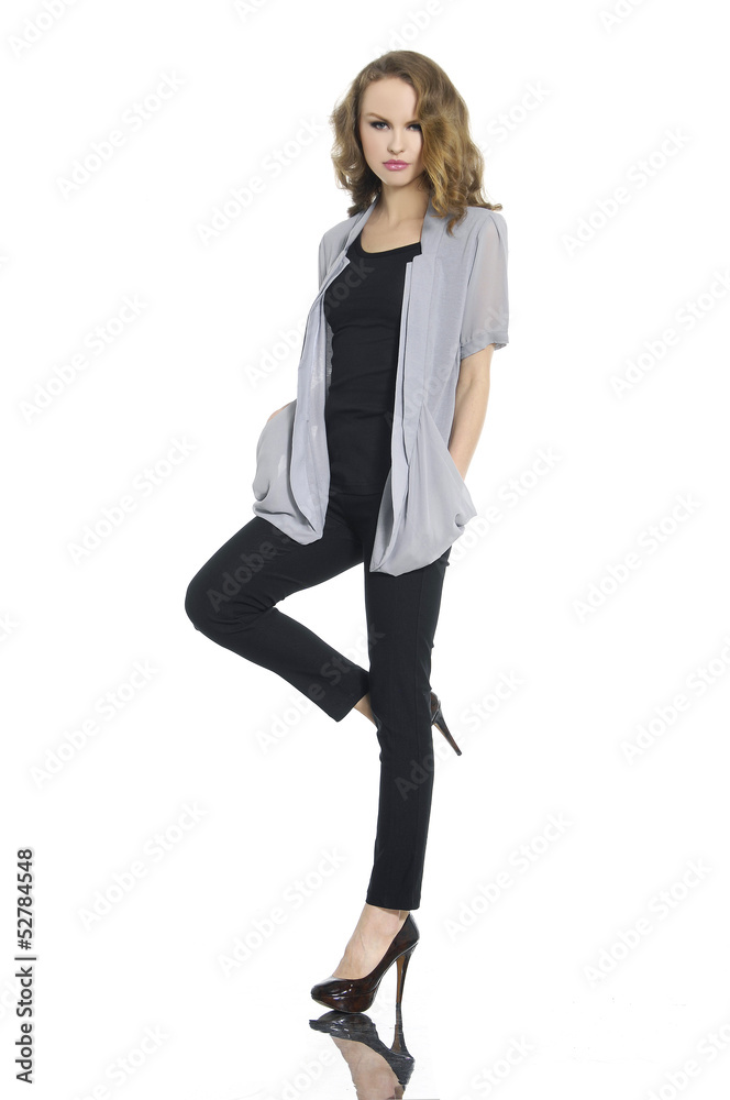 portrait of a pretty young woman standing posing portrait of a pretty young woman standing posing