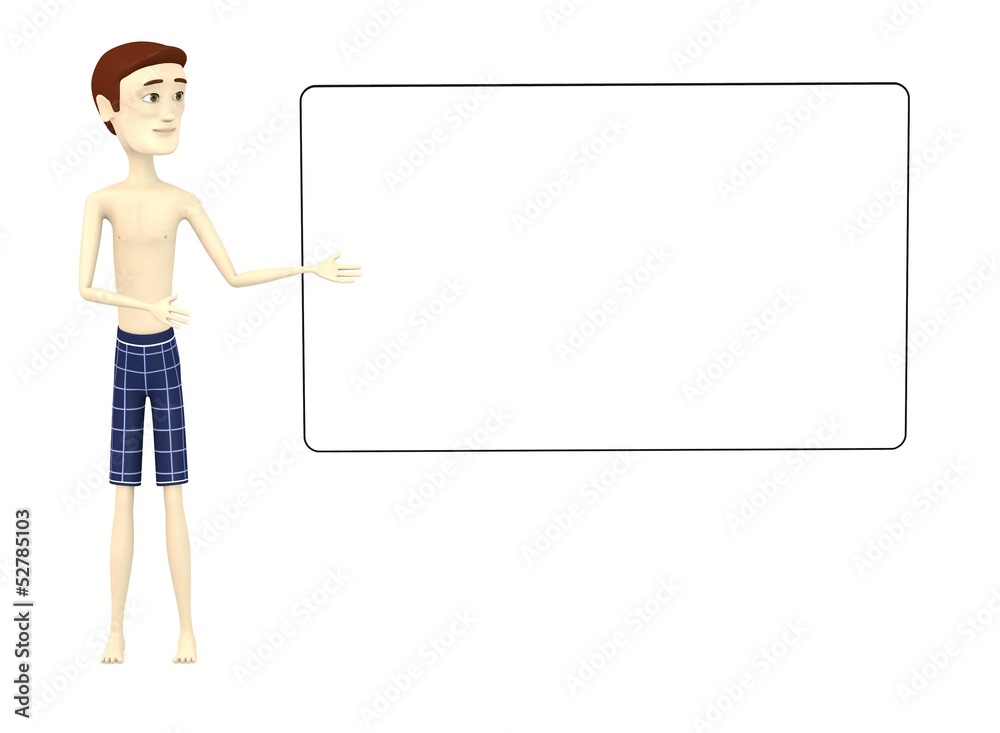 3d render of male swimmer with empty board 3d render of male swimmer with empty board