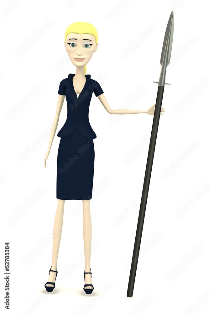 3d render of cartoon character with spear 3d render of cartoon character with spear