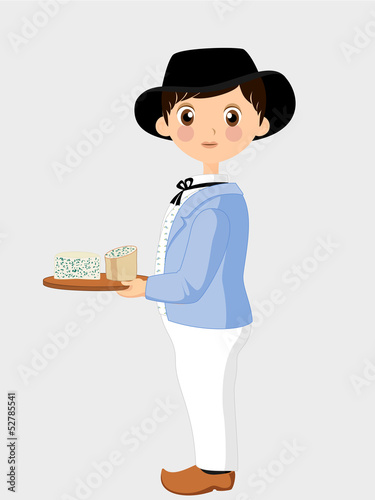 Auvergnat et son plateau de fromage