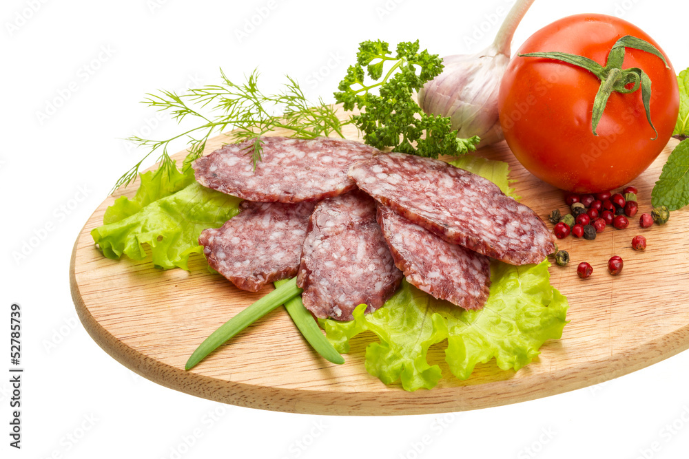 Fresh ripe salami