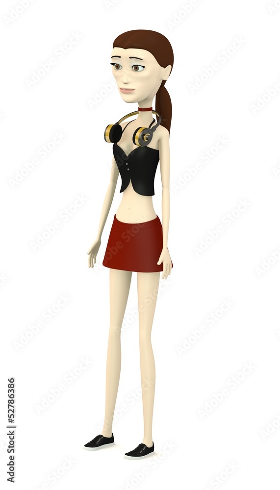 3d render of cartoon character with headphones 3d render of cartoon character with headphones