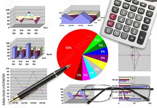 Marketing & financial statistic with graphic chart
