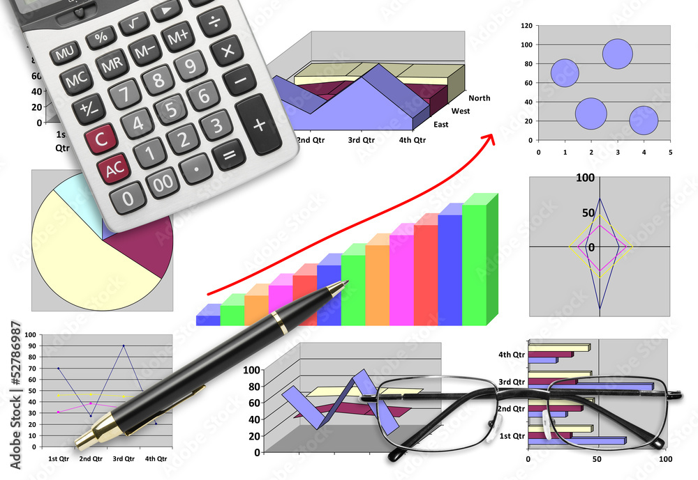 Marketing & financial statistic with graphic chart Marketing & financial statistic with graphic chart