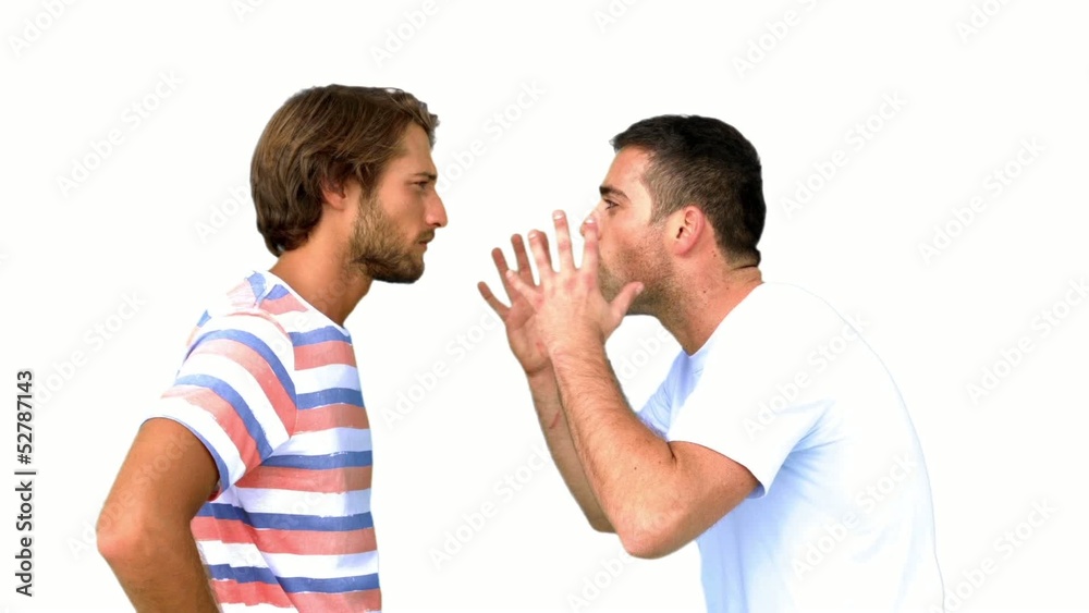 Man about to fight another man on white background Man about to fight another man on white background