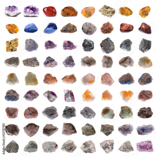 Mineral collection isolated on a white background