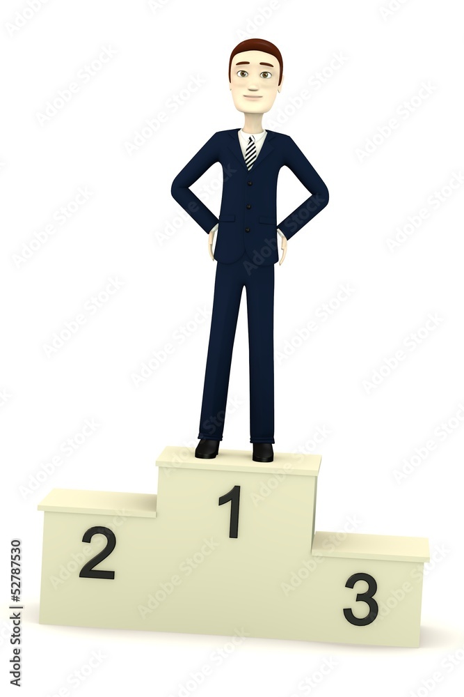 3d render of cartoon character as a winner 3d render of cartoon character as a winner