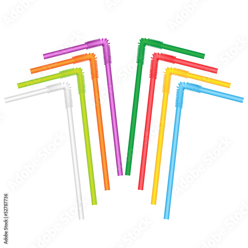 straws for a cocktail on a white background