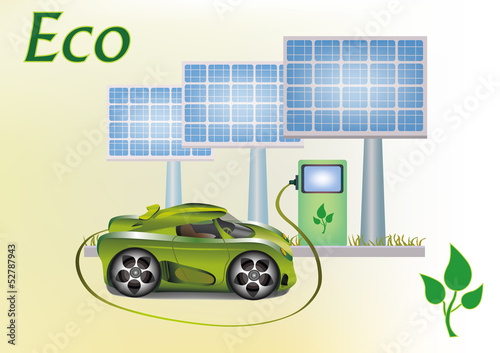 Ecology car , solar panels .