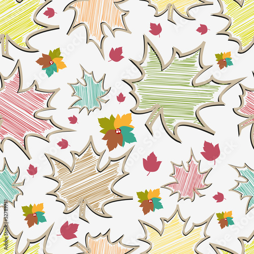 Seamless background with autumn leaves.