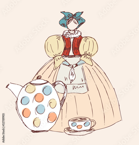 Image of woman in national russian clothes