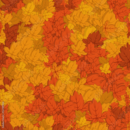 Seamless background with autumn leaves. © Abdul Qaiyoom