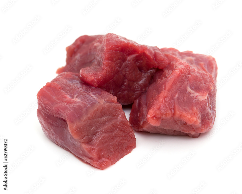 pieces of fresh beef