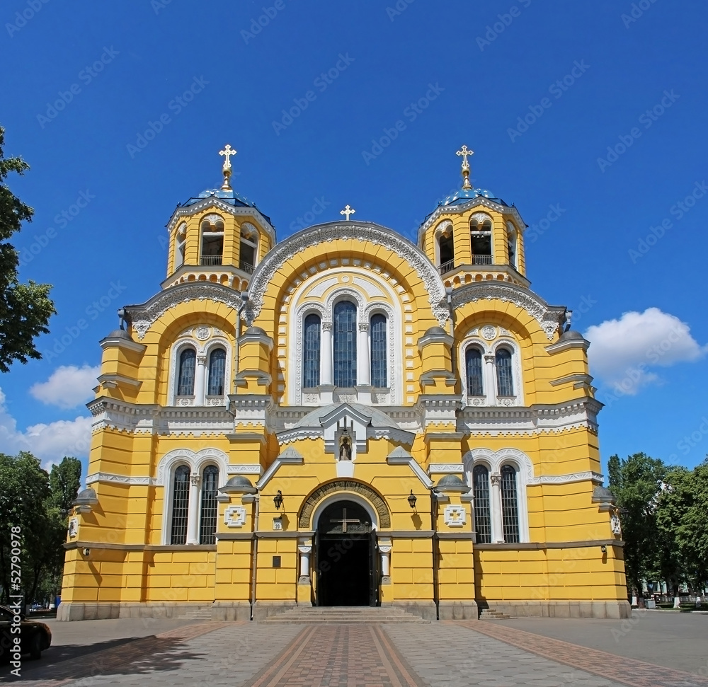 Old christian cathedral temple of Saint Vladimir in Kiev, Ukrain