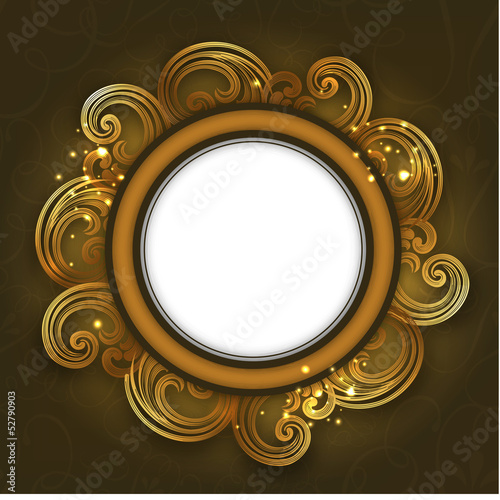 Beautiful decorated circle photo frame.