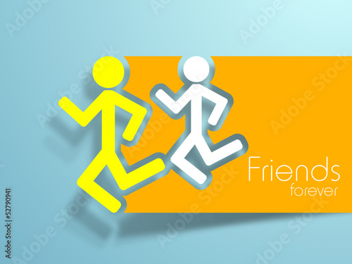 Friendship day background with two friends.