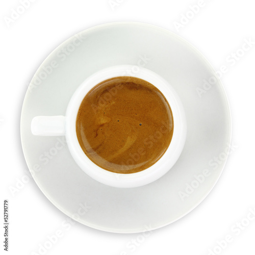 Cup of espresso coffee isolated on white