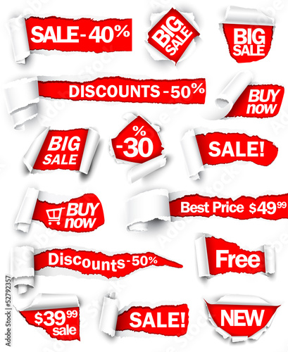 Premium collection of red paper. Vector