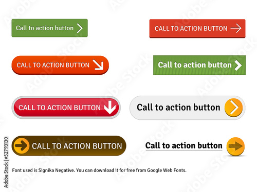 8 High quality vector cta buttons for website photo