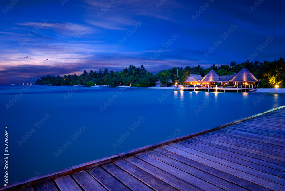 Abendstimmung Malediven Steg