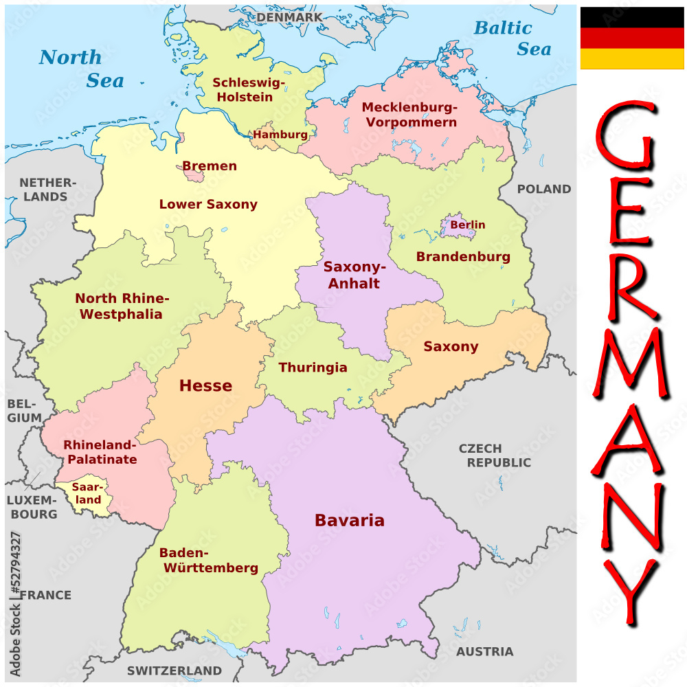 Germany Europe emblem map symbol administrative divisions