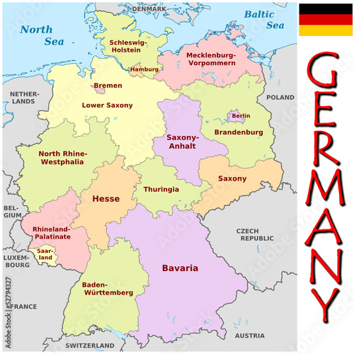 Germany Europe emblem map symbol administrative divisions