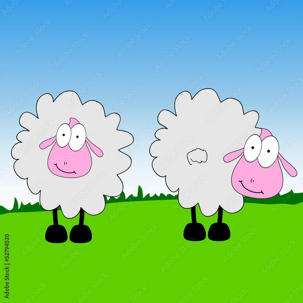 sheep cartoon on a grass vector illustration sheep cartoon on a grass vector illustration