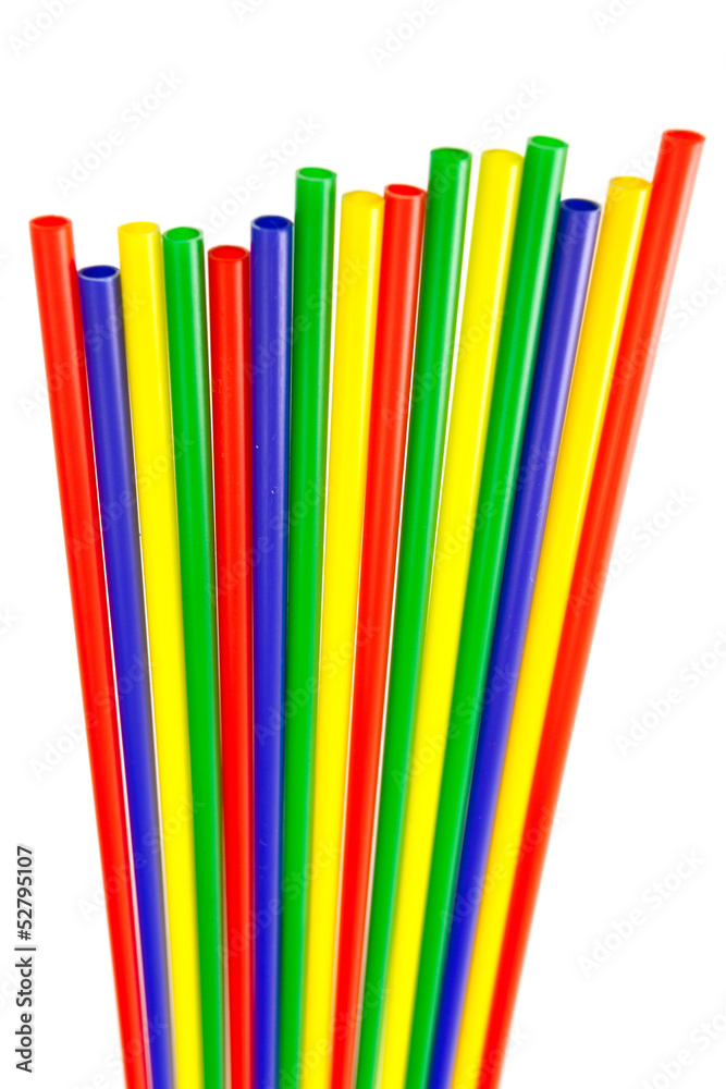 paille plastique couleurs, tiges à ballon Stock Photo