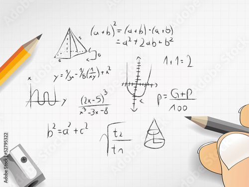 Nachricht Mathe Mathematik Nachhilfe Zahlen Formeln Kariert