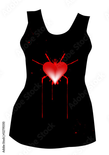 canottiera da donna con disegno di un cuore
