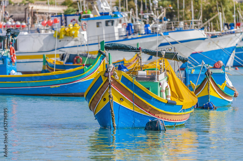 Wallpaper Mural Traditional Luzzu boat at Marsaxlokk harbor in Malta. Torontodigital.ca