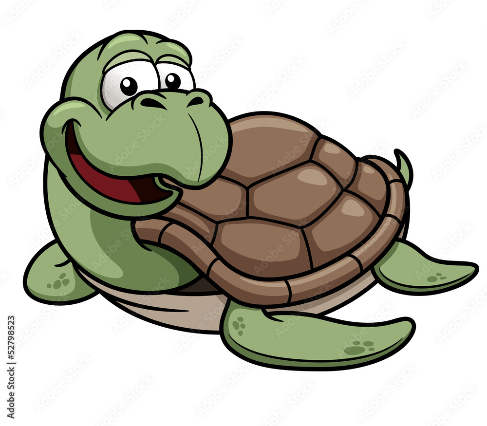Obraz premium Vector illustration of Cartoon turtle