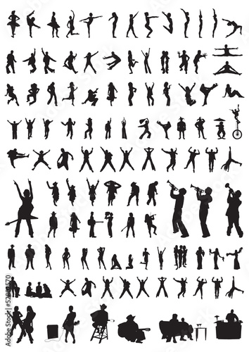 people silhouettes of dance & music
