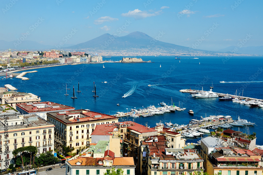 wonderful Naples panoramic view with Vesuvius