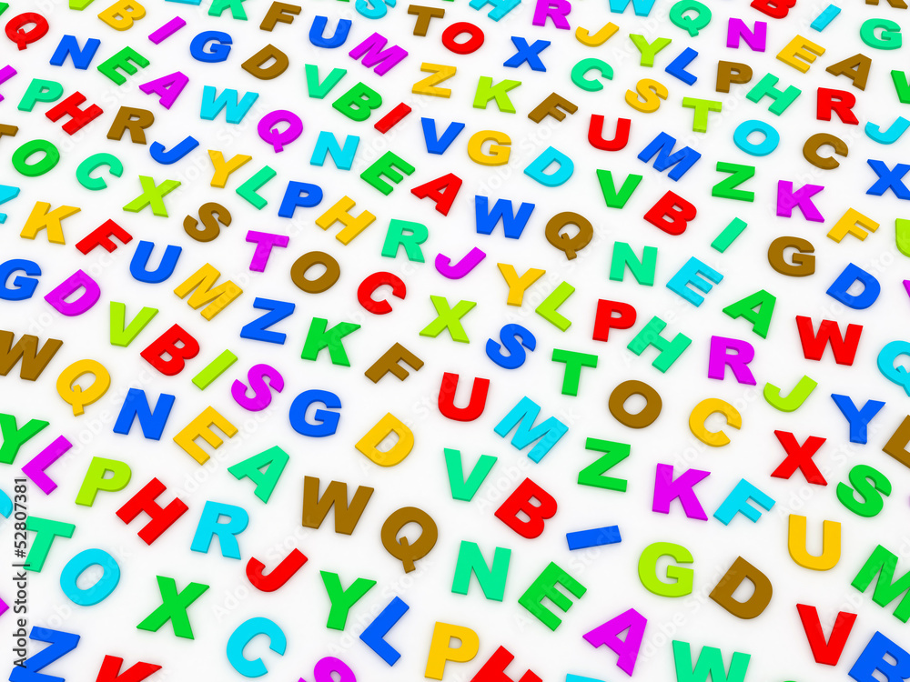 letters of the English alphabet. letters of the English alphabet.